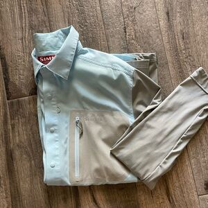 Men’s Long Sleeve UV Simms Fishing Shirt- Size Small
